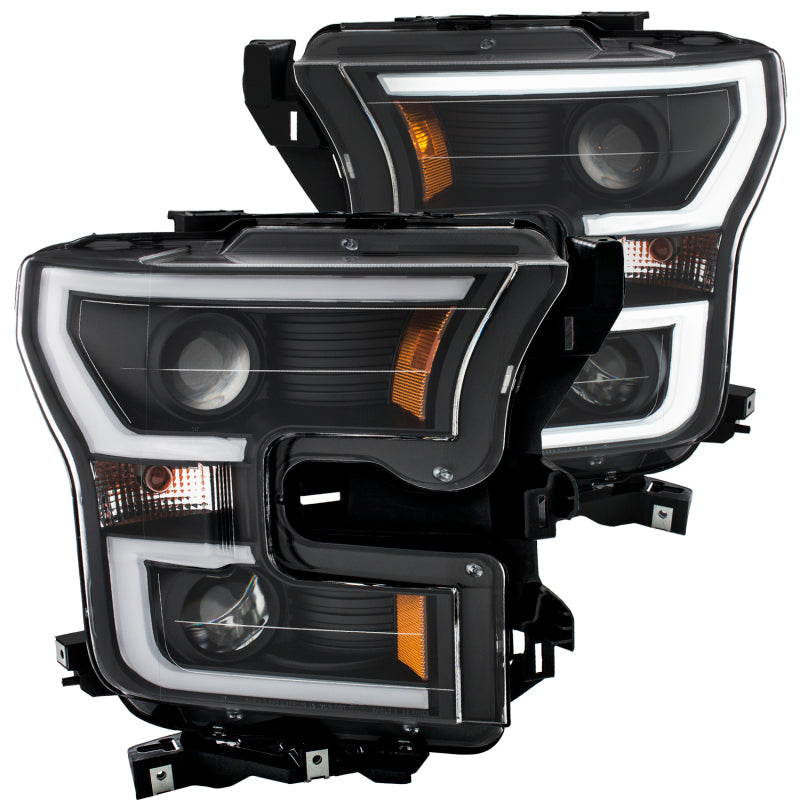 ANZO - Projector Headlight Set; Amber Lens; Black Housing; Pair; w/Plank Style Design; - 111347 - MST Motorsports