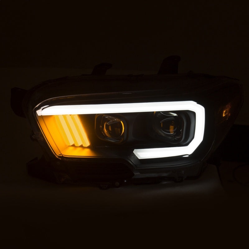 ANZO - Projector Headlights w/ Plank Style Design Black/Amber w/ DRL - 111379 - MST Motorsports