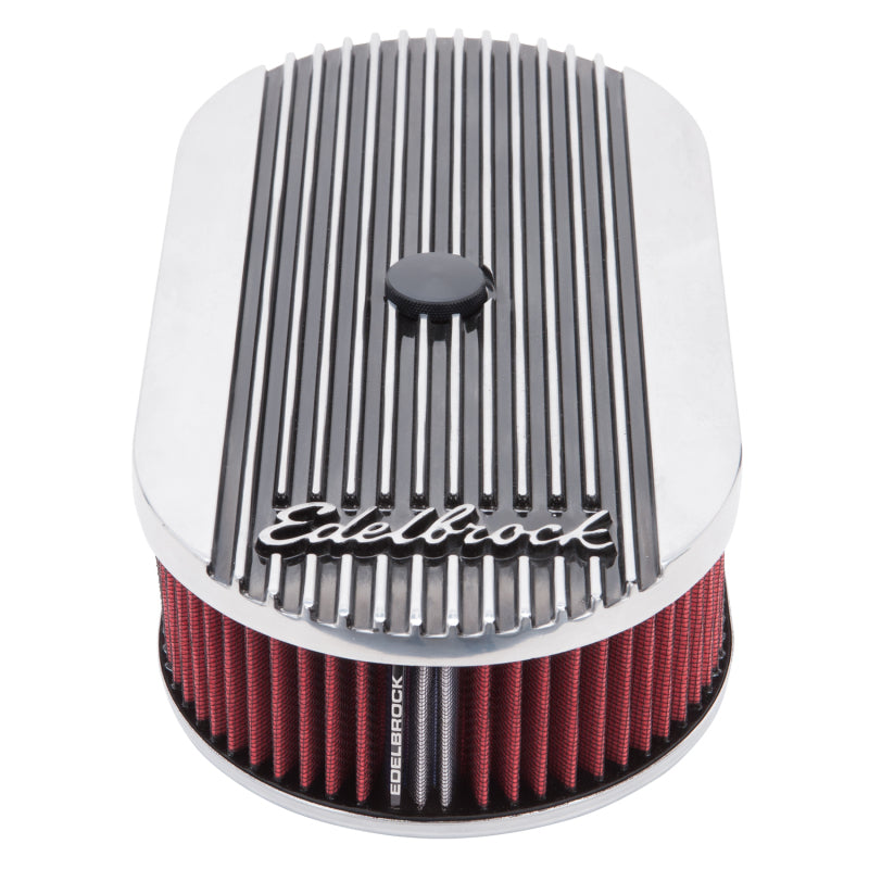 Edelbrock - Edelbrock Air Cleaner Elite II Oval Single 4-Bbl Carb 2 5In Red Element Polished - 4273 - MST Motorsports