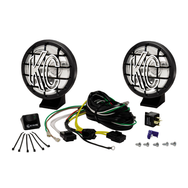 KC HiLiTES - 5" Apollo Pro Halogen Pair Pack System - Black - KC 450 (Spot Beam) - 450 - MST Motorsports