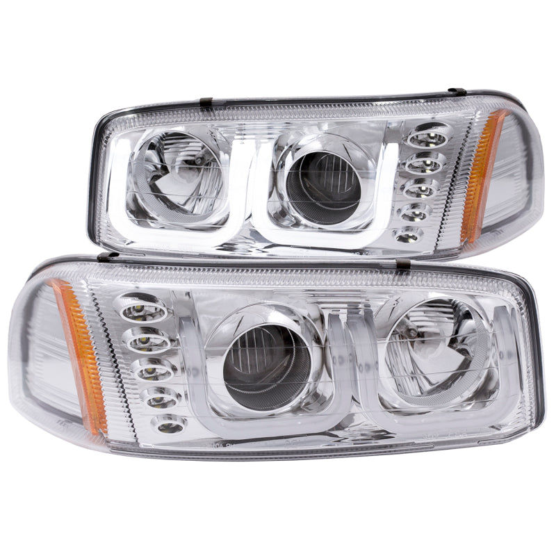 ANZO - Projector Headlight Set; Clear Lens; Chrome Housing; Pair; w/U-Bar; - 111304 - MST Motorsports