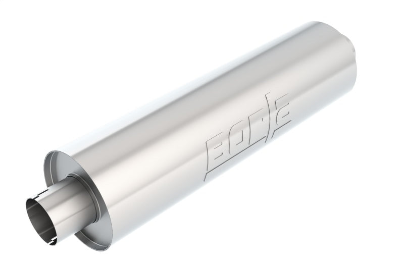 Borla - Borla Heavy Duty (Truck) Muffler - 3in Center-Center 24in x 6.75in Round (Notched) - 400500 - MST Motorsports