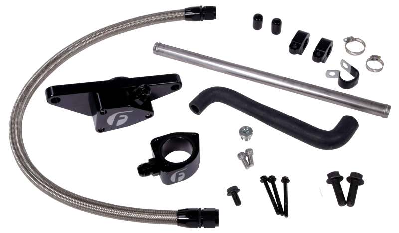 Fleece Performance - Fleece Performance 03-05 Auto Trans Cummins Coolant Bypass Kit w/ Stainless Steel Braided Line - FPE-CLNTBYPS-CUMMINS-0305-SS - MST Motorsports