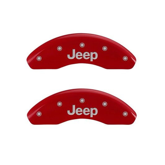 MGP - MGP 4 Caliper Covers Engraved Front & Rear JEEP Red finish silver ch - 42013SJEPRD - MST Motorsports