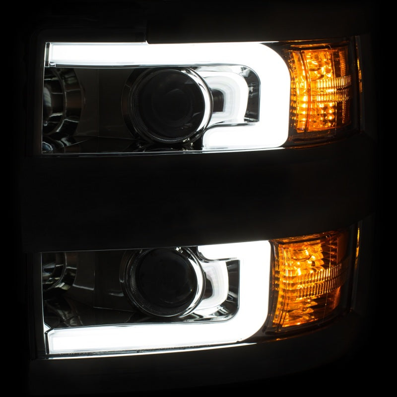 ANZO - Projector Headlights w/ Plank Style Design Chrome w/ Amber - 111360 - MST Motorsports