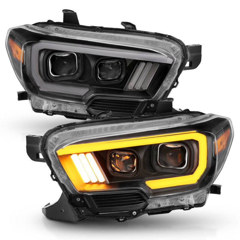 ANZO - Projector Headlights w/ Plank Style Switchback Black w/ Amber W/ DRL - 111397 - MST Motorsports