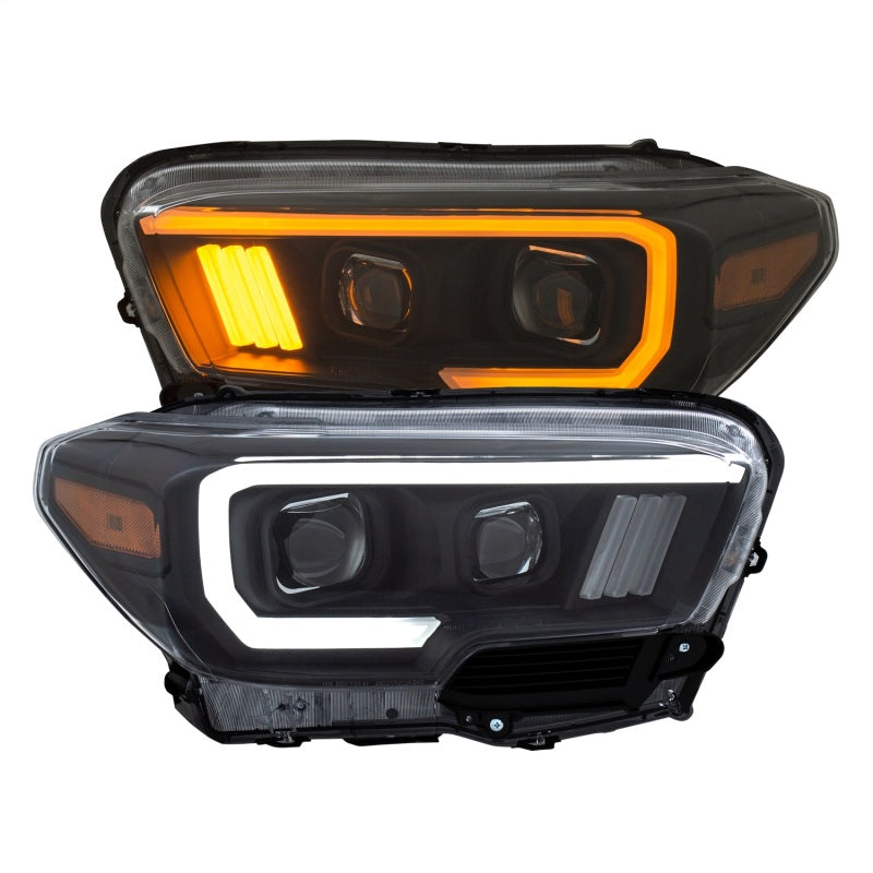 ANZO - Projector Headlights w/ Plank Style Switchback Black w/ Amber W/ DRL - 111397 - MST Motorsports