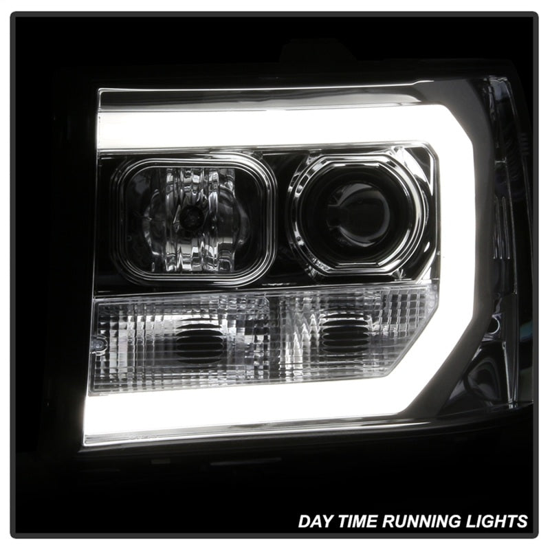 Spyder Auto - Version 2 Projector Headlights - Light Bar DRL LED - Chrome - 5083647 - MST Motorsports