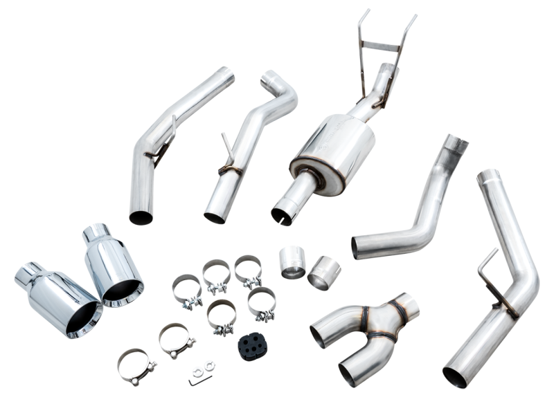 AWE Tuning - AWE Tuning 09-18 RAM 1500 5.7L (w/Cutouts) 0FG Dual Rear Exit Cat-Back Exhaust - Chrome Silver Tips - 3015-32002 - MST Motorsports