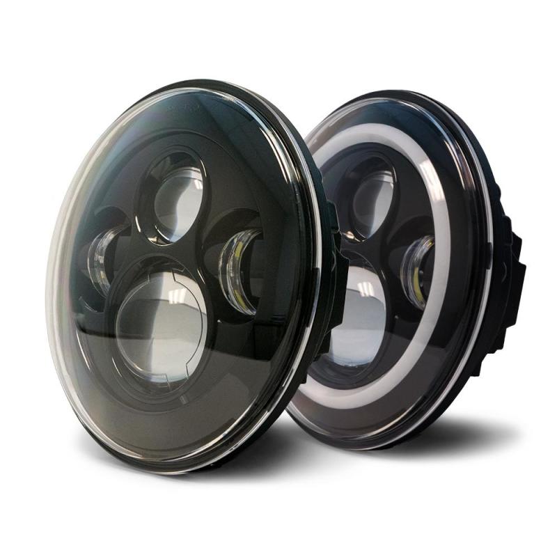 DV8 Offroad - 07-18 Jeep JK Projector Headlights; Halo - HL7JK-02 - MST Motorsports