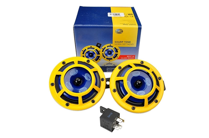 Hella - Hella Sharptone Horn Kit 12V 415/350Hz Yellow (3BB922000731 = H31000001) (Min Qty 360) - H31000001 - MST Motorsports