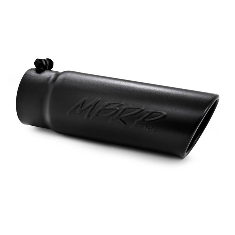 MBRP - Tip; 4in. O.D. Angled Rolled End 3in. inlet 10in. length-Black Coated. - T5112BLK - MST Motorsports