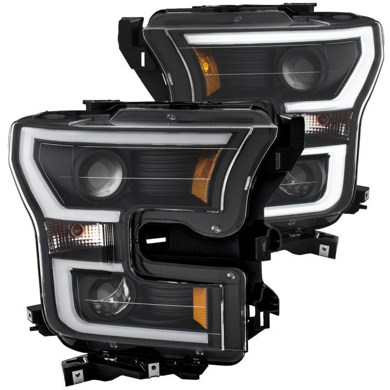 ANZO - Projector Headlights w/ Plank Style Switchback Black w/ Amber - 111357 - MST Motorsports