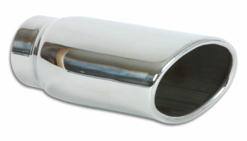 Vibrant - 4.5" x 3" Oval Stainless Steel Tip (Single Wall, Angle Cut) - 1406 - MST Motorsports