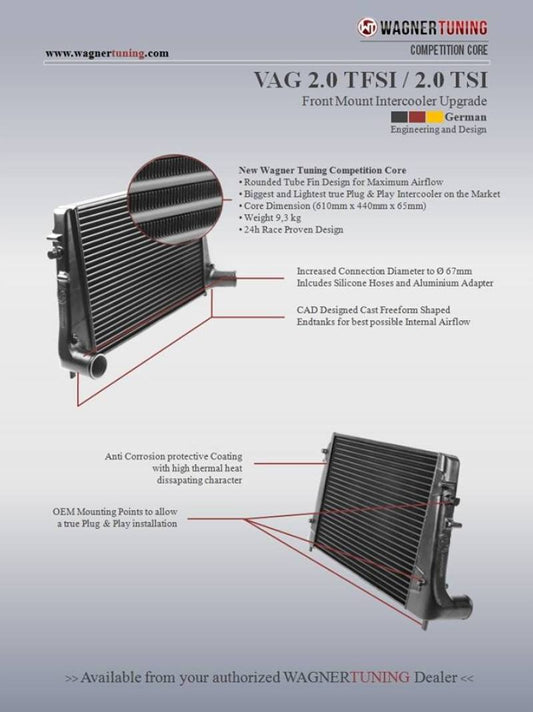 Wagner Tuning - Wagner Tuning VAG 2.0L TFSI/TSI Competition Intercooler Kit - 200001034 - MST Motorsports