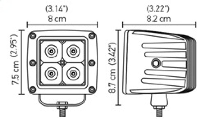 Hella - Hella HVF Cube 4 LED Off Road Kit - 357204831 - MST Motorsports