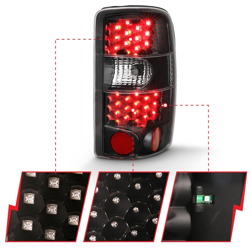 ANZO - LED Taillights Black/Clear - 311298 - MST Motorsports