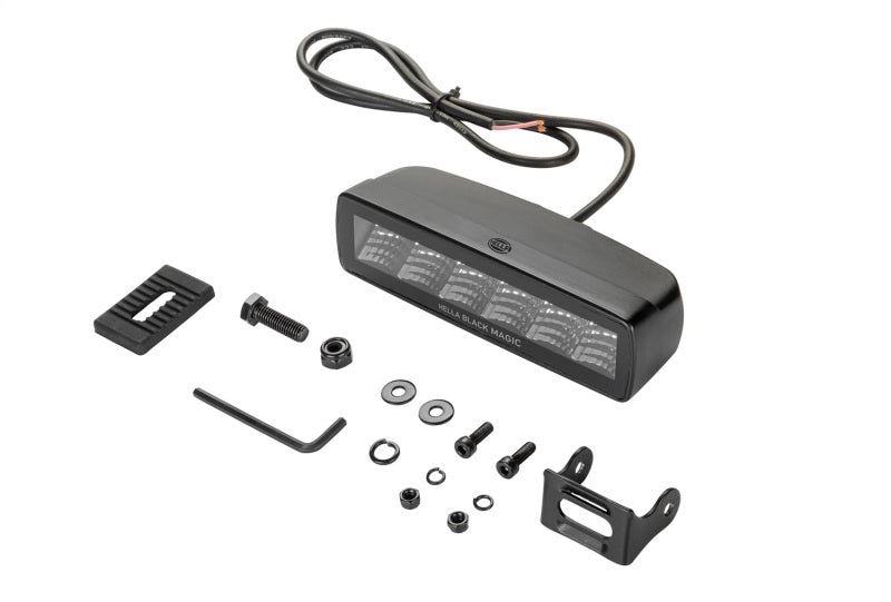 Hella - Hella Universal Black Magic 6 L.E.D. Mini Light Bar - Flood Beam - 358176201 - MST Motorsports