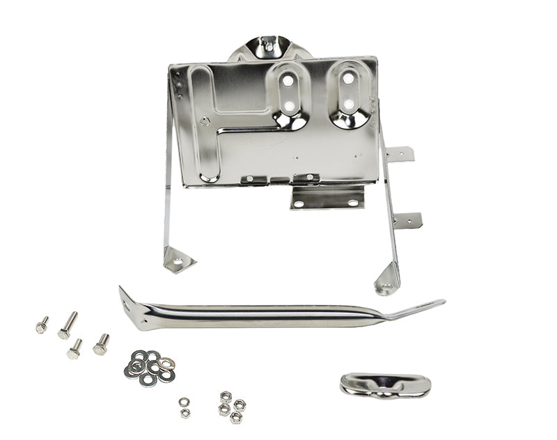 Kentrol - Kentrol 76-86 Jeep CJ Battery Tray with support arm - Polished Silver - 30498 - MST Motorsports