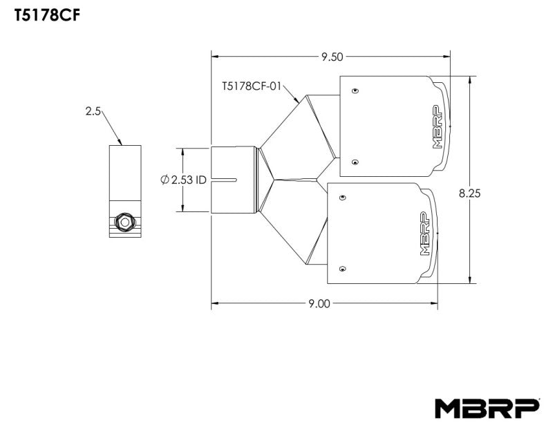 MBRP - 2.5" Inlet Carbon Fiber Tip. - T5178CF - MST Motorsports