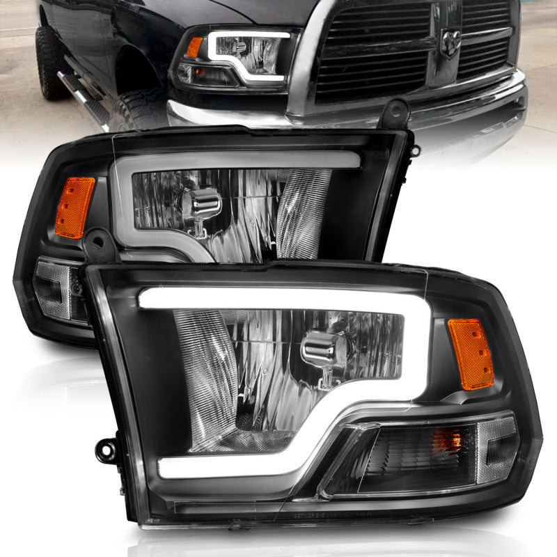 ANZO - Crystal Headlight Set w/ Light Bar Style; Black Housing; Clear Lens; Pair - 111515 - MST Motorsports