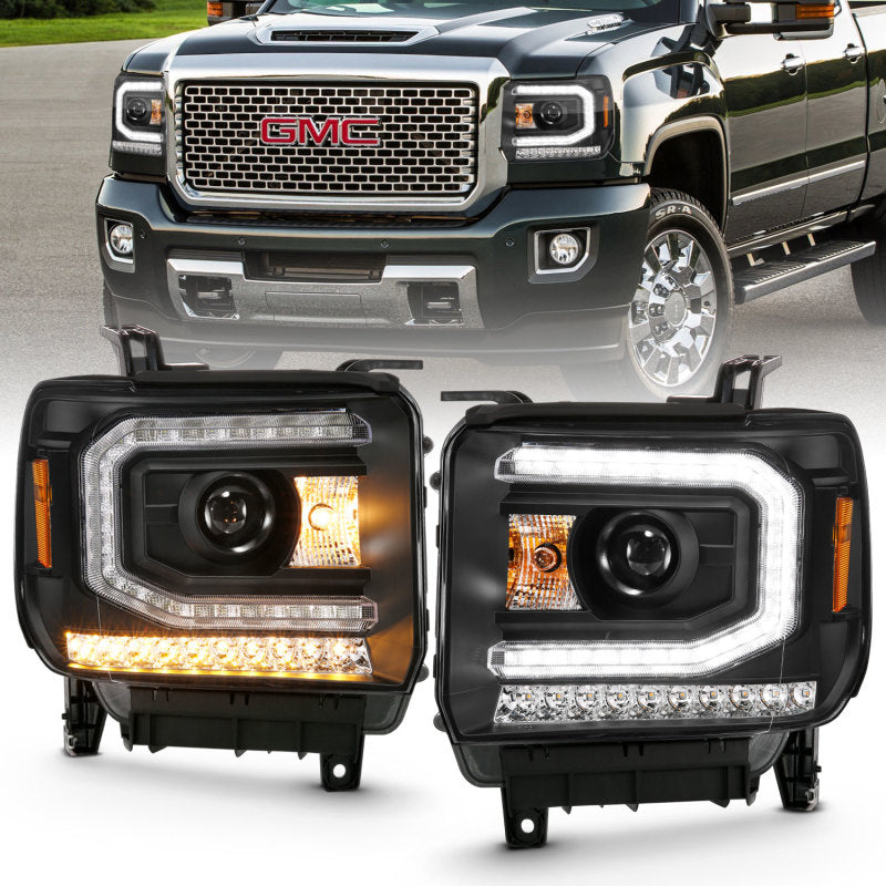 ANZO - Projector Headlights Plank Style Black w/ Sequential - 111485 - MST Motorsports