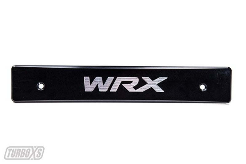 Turbo XS - Turbo XS 15-17 Subaru WRX/STi Billet Aluminum License Plate Delete Black Machined WRX Logo - WS15-LPD-BLK-WRX - MST Motorsports