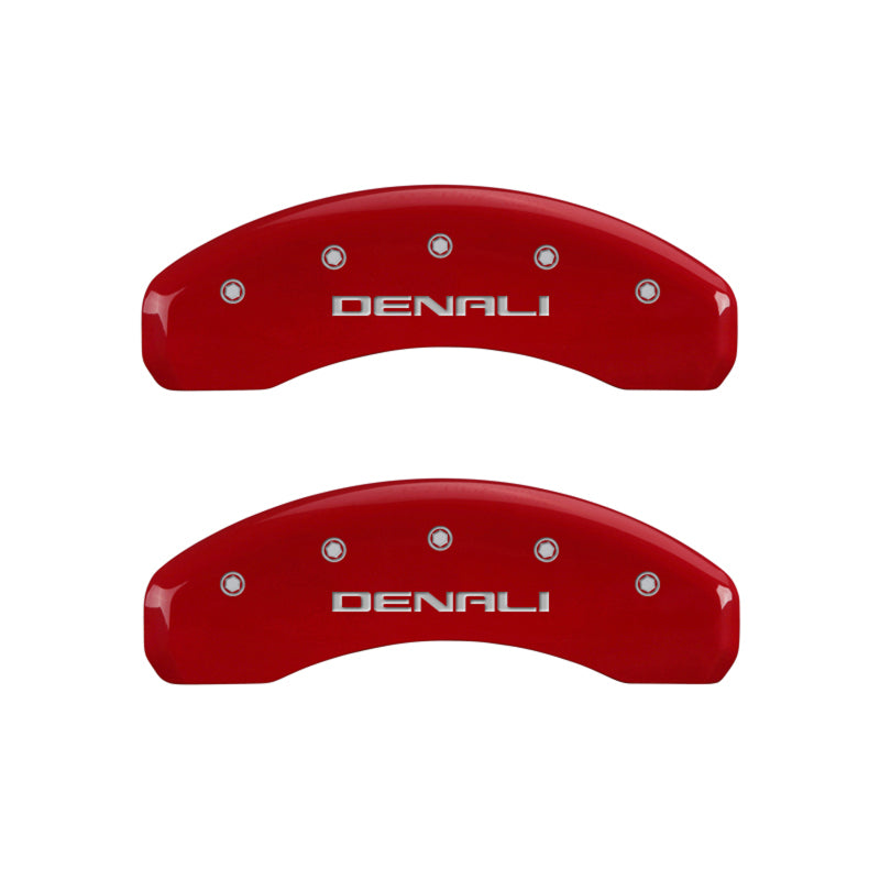 MGP - MGP 4 Caliper Covers Engraved Front & Rear Denali Red finish silver ch - 34015SDNLRD - MST Motorsports