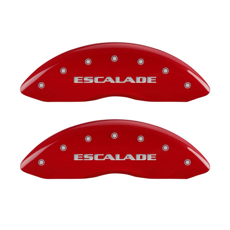 MGP - MGP 4 Caliper Covers Engraved Front & Rear Escalade Red finish silver ch - 35015SESCRD - MST Motorsports