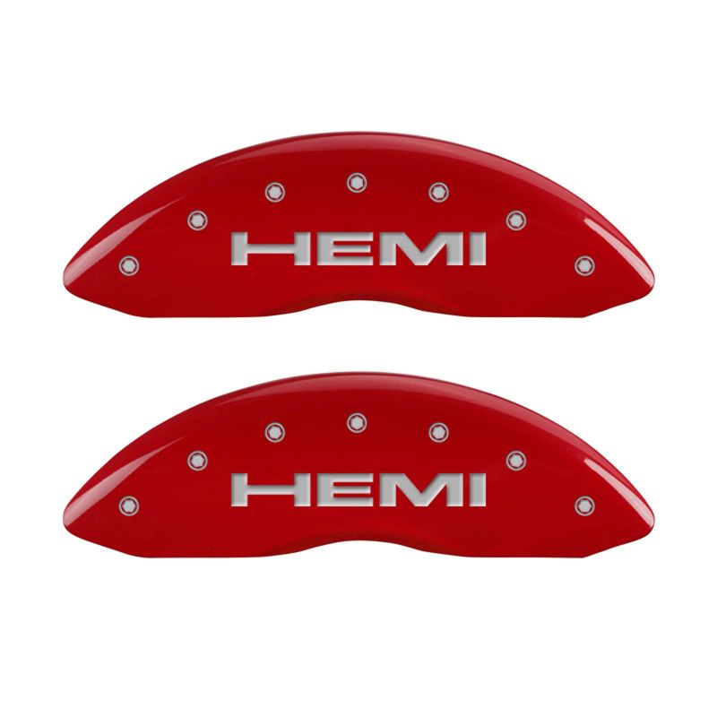 MGP - MGP 4 Caliper Covers Engraved Front & Rear Hemi Red finish silver ch - 55001SHEMRD - MST Motorsports