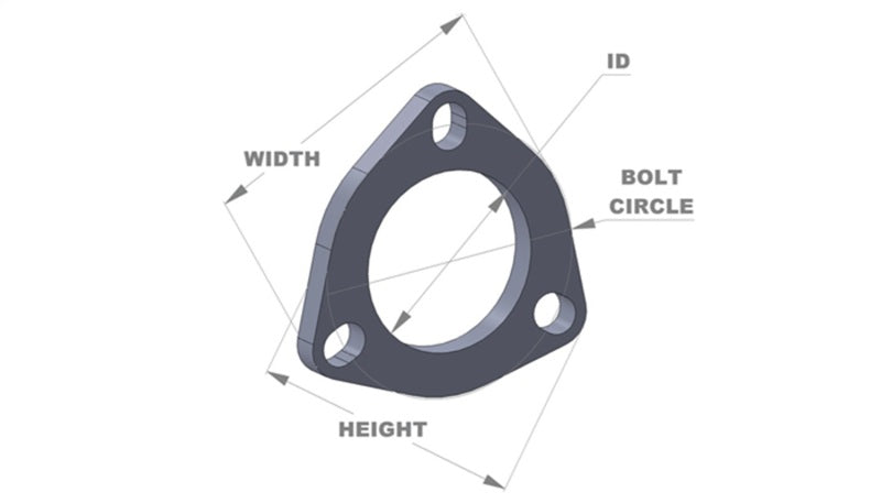 Vibrant - 3-bolt Stainless Steel Flange (2.25" I.D.) - Single Flange, Retail Packed - 1481S - MST Motorsports