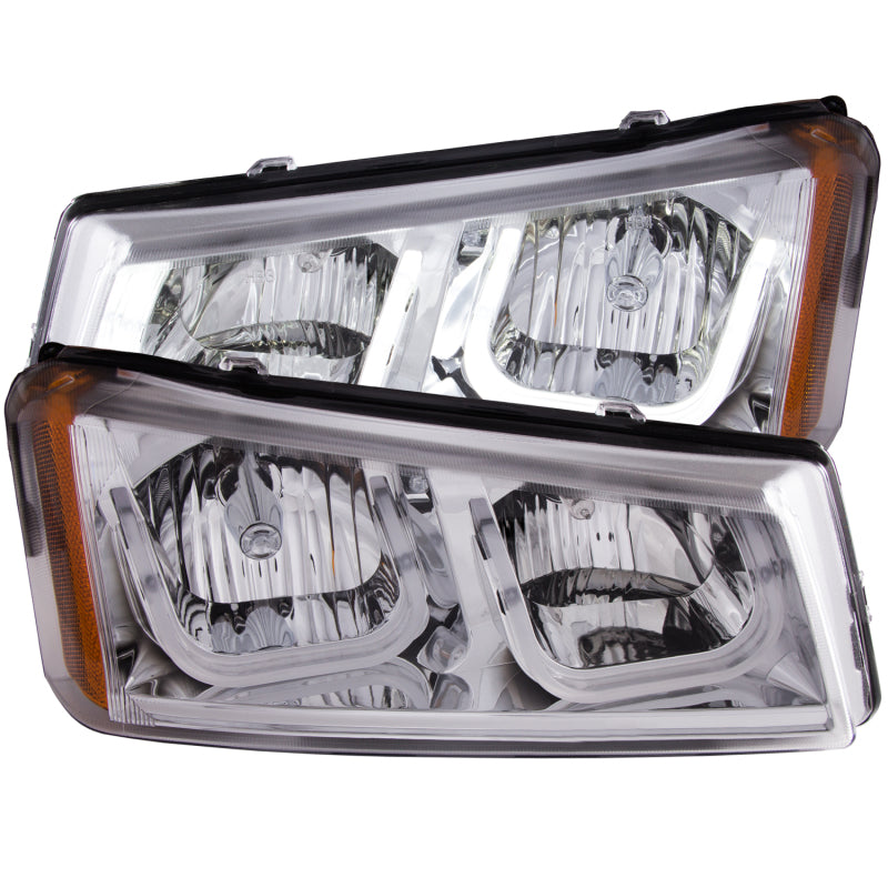 ANZO - Projector Headlight Set; Clear Lens; Chrome Housing; Pair; w/U-Bar; - 111313 - MST Motorsports