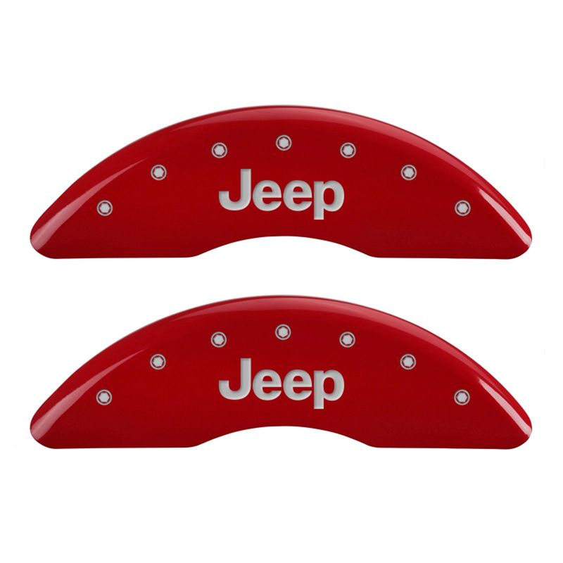 MGP - MGP 4 Caliper Covers Engraved Front & Rear JEEP Red finish silver ch - 42012SJEPRD - MST Motorsports