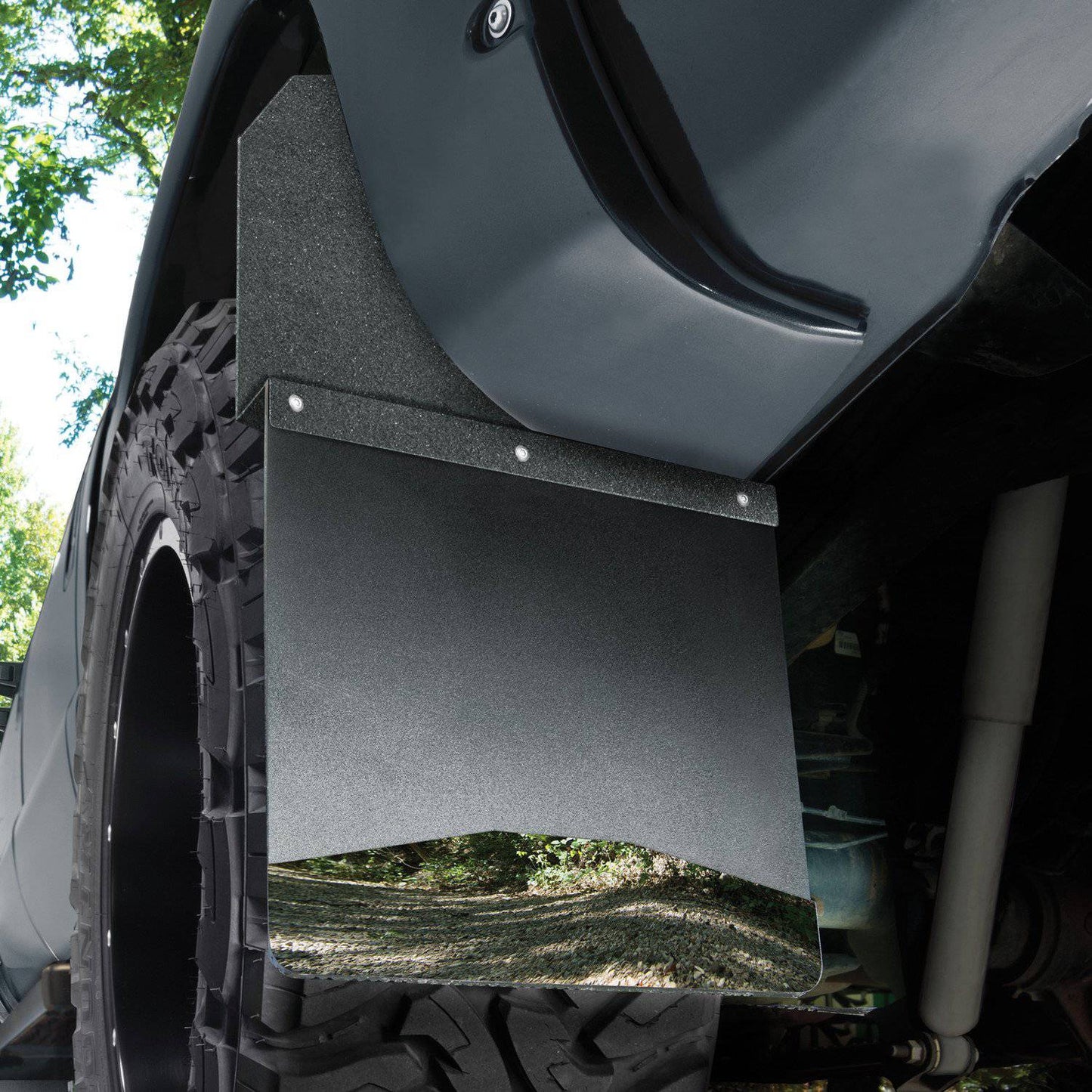 Husky Liners - Kick Back Mud Flaps 12" Wide - Black Top and Black Weight - 17105 - MST Motorsports