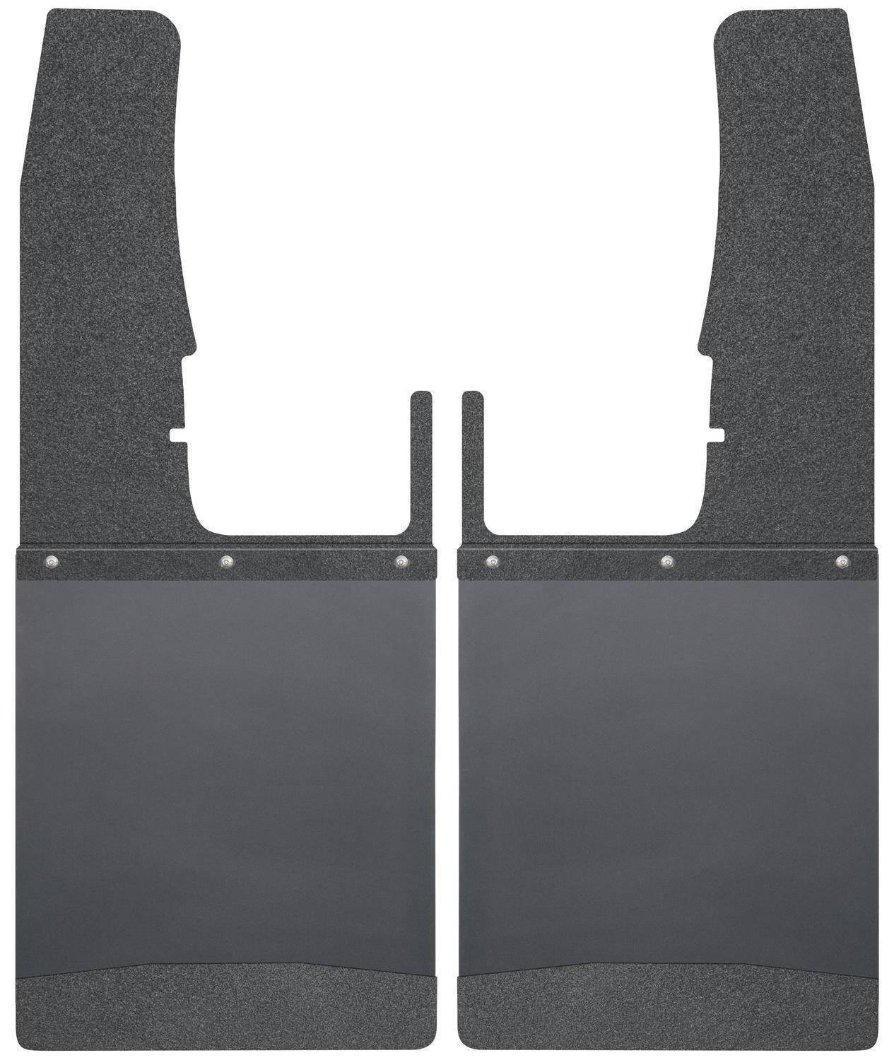 Husky Liners - Kick Back Mud Flaps Front 12" Wide - Black Top and Black Weight - 17103 - MST Motorsports