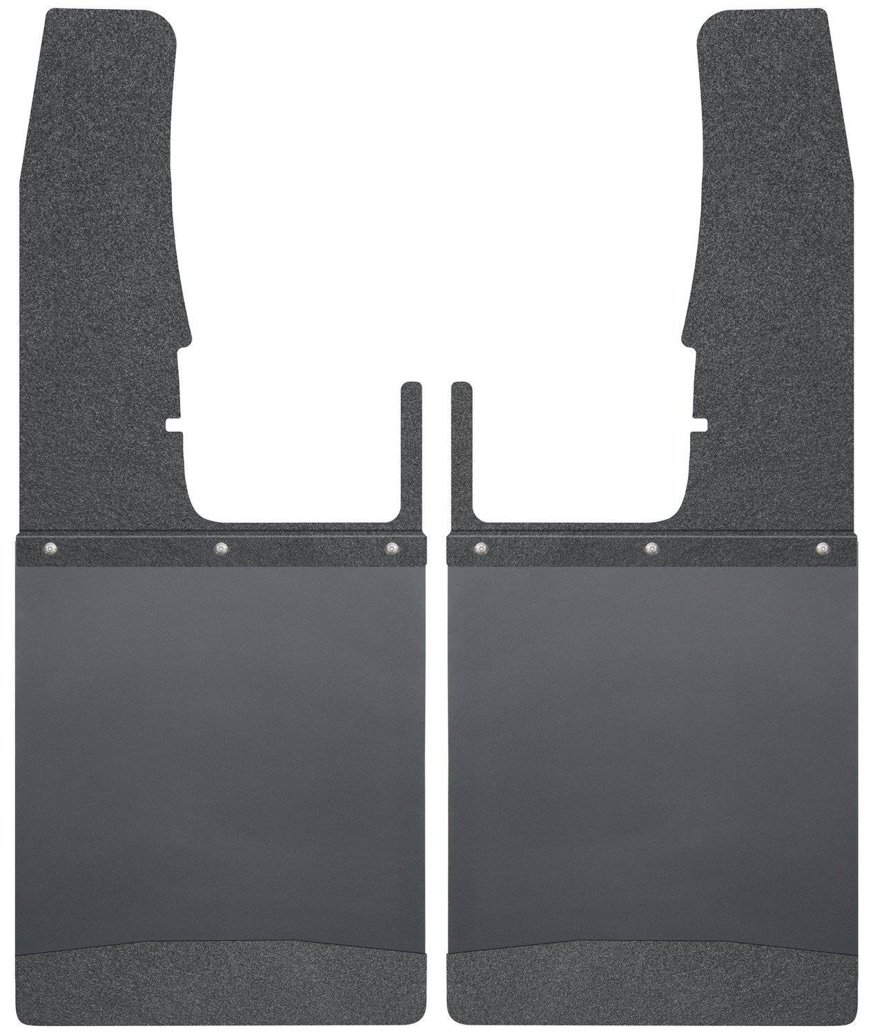 Husky Liners - Kick Back Mud Flaps Front 12" Wide - Black Top and Black Weight - 17103 - MST Motorsports